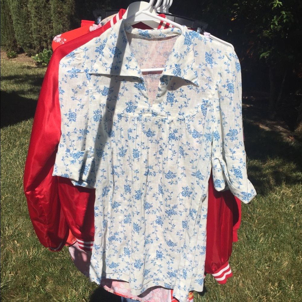 Vintage handmade 70s style floral blouse